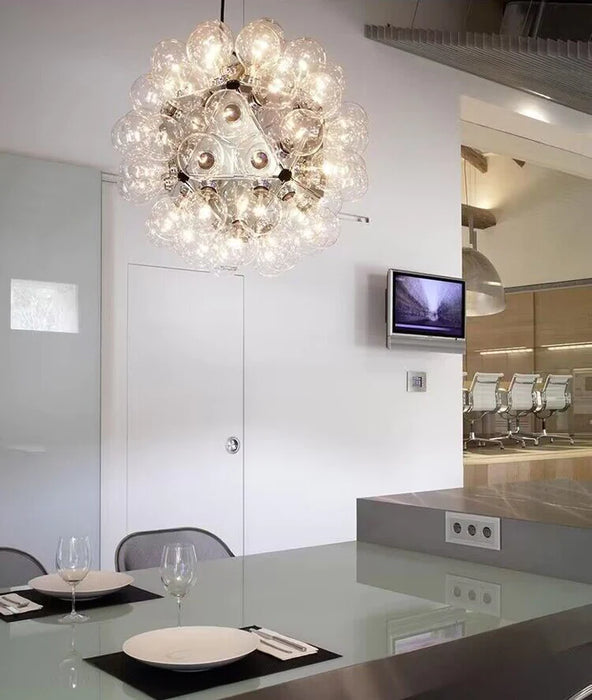 Italian Designer Creative Glass Ball Chandelier Scandinavian Dandelion Hallway/Entryway/Staircase Light Fixture