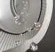 Cascade Spiral Cherry Crystal Air bubbles Pendant Chandelier for Staircase, high-ceiling light fixtures, luxury