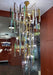 colorful, creative, Modern Light Luxury Brass Branches Colored Glass Column Chandelier for Staircase/Living Room/High-ceiling Space,special,unique,gorgeous, dimmable