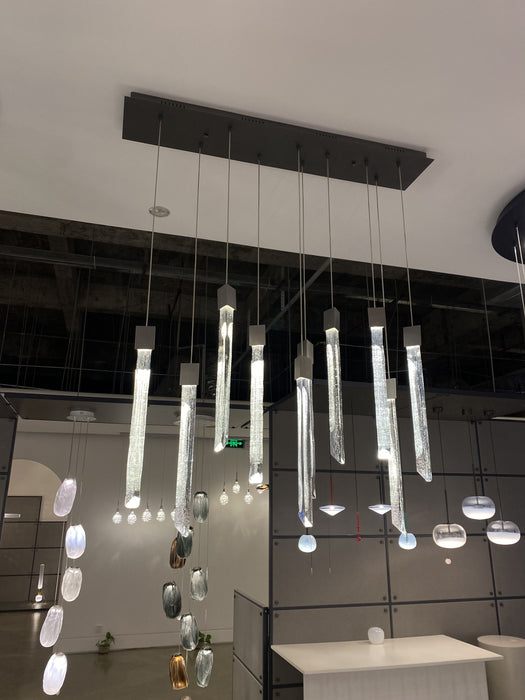 Lampadario di cristallo moderno di lusso leggero Lampadario rotondo / rettangolare di design nordico per sala da pranzo / soggiorno / scala