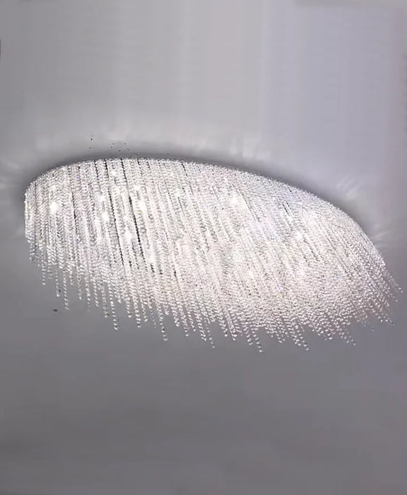 Nuovo set di lampadari di cristallo ovale/rotondo moderno luce di lusso nappa montaggio a incasso lampada per soggiorno/camera da letto/sala da pranzo