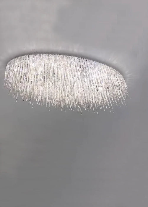 Nuovo set di lampadari di cristallo ovale/rotondo moderno luce di lusso nappa montaggio a incasso lampada per soggiorno/camera da letto/sala da pranzo