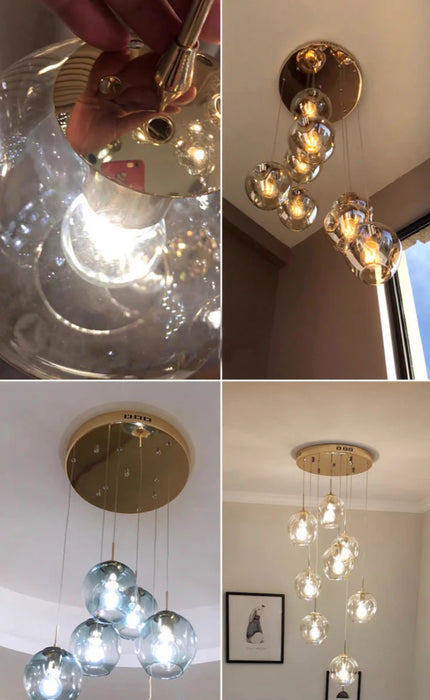 Nordic Designer Long Spiral Crystal Chandelier Modern Light Luxury Decorative Light Fixture For Staircase/Hallway