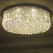 Round Crystal Flush Mounted Chandelier Ceiling Light Fixture