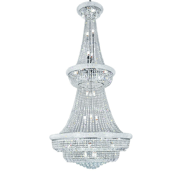 Silver/ Chrome Extra Large Crystal Chandelier Foyer Entryway Long Ceiling Lighting Fixture For Staircase