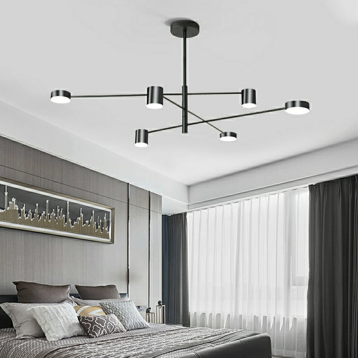 Lámpara de araña LED de latón escalonado de 6/10 luces para comedor o dormitorio 
