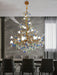 Stylish Flower Crystal Chandelier Brass Tree Branch Ceiling Light For Living Room Hotel Hall