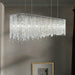 Tassel Crystal Dining Room Chandelier Rectangle Ceiling Light Fixture For Kitchen Island