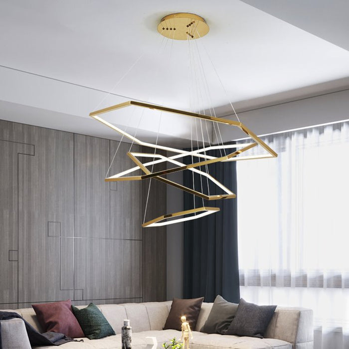 Lampadari a LED regolabili a soffitto con illuminazione geometrica a 3/4 luci unici/dichiarativi