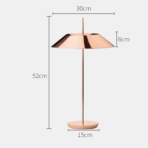 Lámpara de escritorio con forma de paraguas de latón natural de diseño español, lámparas de mesa para salón o dormitorio 