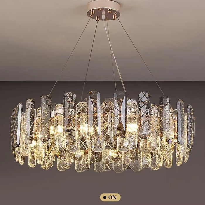 Lámpara colgante moderna de cristal gris ahumado, lámpara colgante reluciente para salón/comedor/dormitorio/oficina en casa