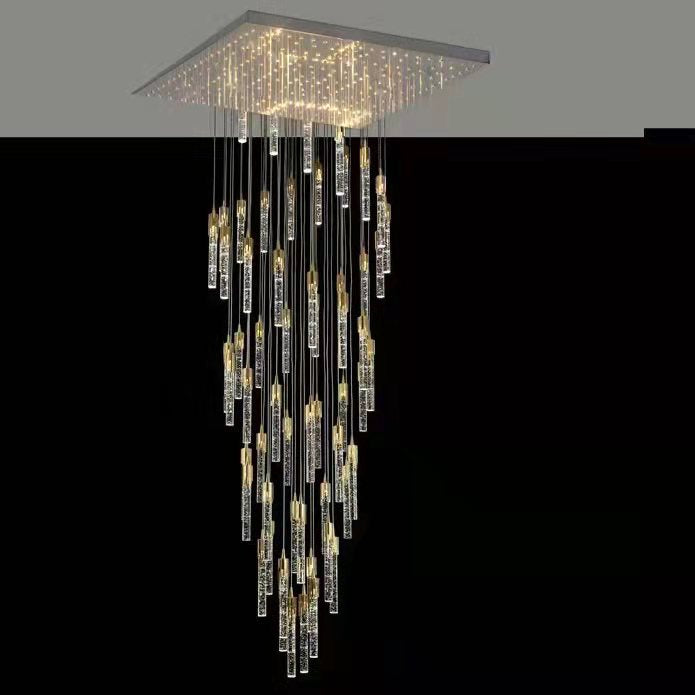 Luce per scale moderne Foyer Scala Lampade da soffitto per scale Lampadario per scale a chiocciola Lampadario in cristallo Luci decorative per sala di lusso