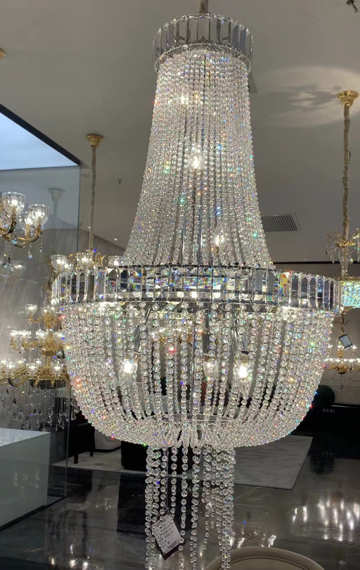 23'' round crystal empire jellyfish style chandelier bedroom 