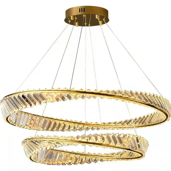 Ring Crystal Chandelier Luxury Living/ Dining Room Ceiling Lamp Bedroom Light